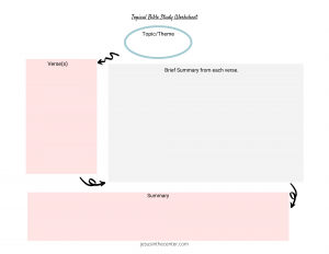 Topical Bible Study Worksheet