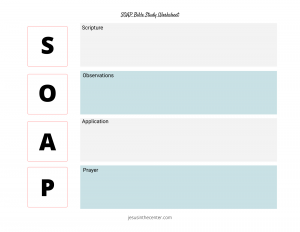  SOAP Bible Study Worksheet