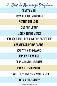 13 ways to memorize scripture infographic